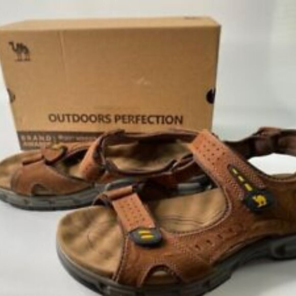 CAMEL CROWN Men Leather Sandals for Outdoor Hiking Walking Beach Sports Size 11 - Picture 6 of 7